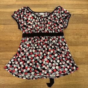 Motherhood Maternity black white belted blouse maternity size XL
 b64